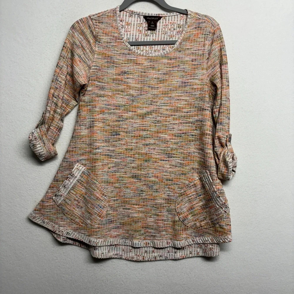 Multiples Clothing Company Tunic Blouse 3/4 Sleeve S‎
